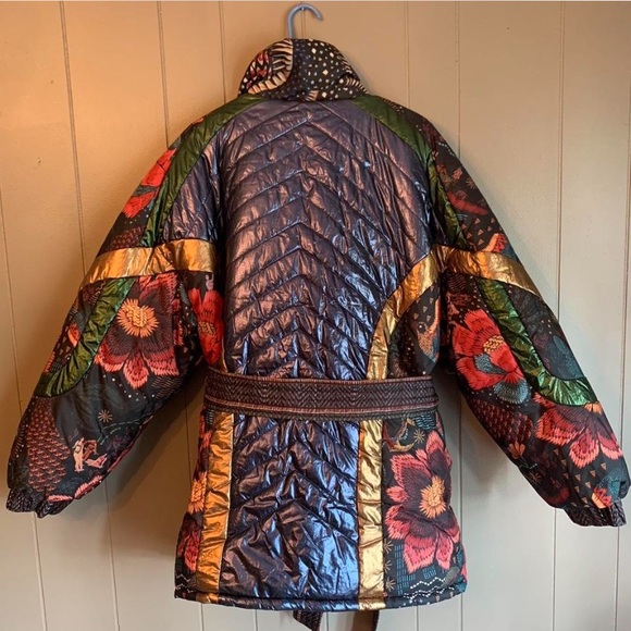 FARM RIO NEW Wild Bananas REVERSIBLE Quilted puffer jacket - Picture 2 of 8